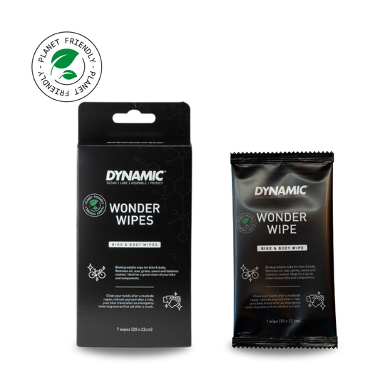 Toallitas DYNAMIC biodegradables para bicicletas y manos