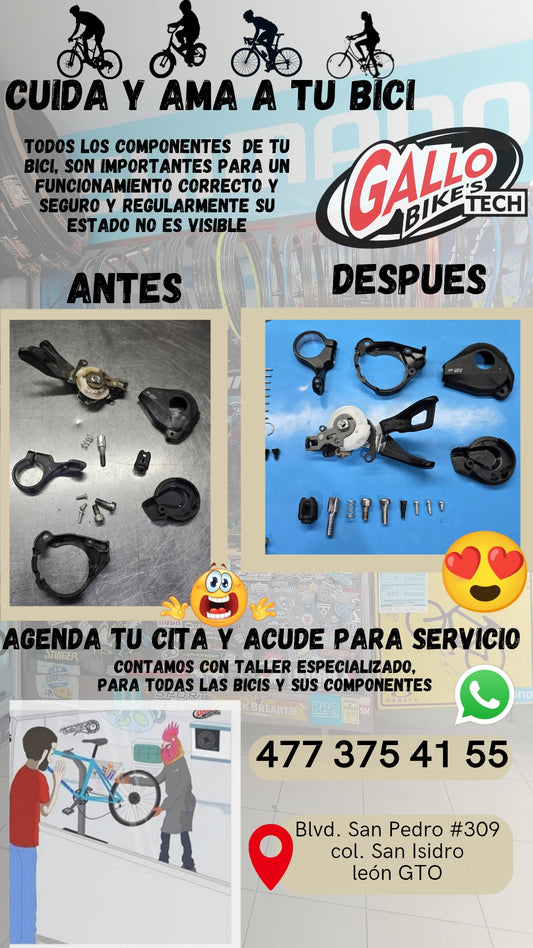 ¿CÓMO CUIDO MI BICI?   DALE MANTENIMIENTO, SERVICIO Y CUIDADO CONAS MANOS EXPERTAS, QUE TODAS LAS BICIS LAS DEJAN 💯 Gallo Bikes's tech