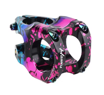 Potencia / poste de manubrio en aluminio 31.8x35mm rosa / azul