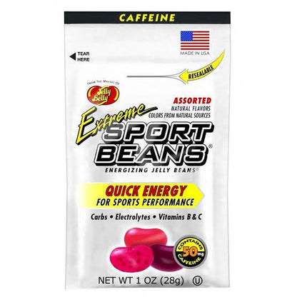Sport beans sabores surtidos, con cafeína caja con 24 pz de 28gr