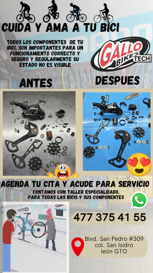 ¿CÓMO CUIDO MI BICI?   DALE MANTENIMIENTO, SERVICIO Y CUIDADO CONAS MANOS EXPERTAS, QUE TODAS LAS BICIS LAS DEJAN 💯 Gallo Bikes's tech