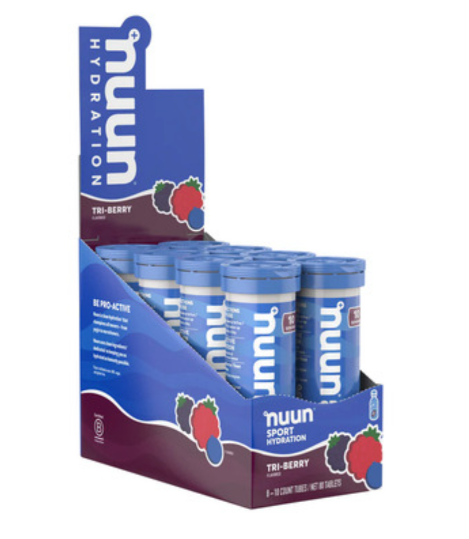 Nuun electrolitos diluible en agua, sabor frutos rojos caja 8 tubos de 10pz c/u