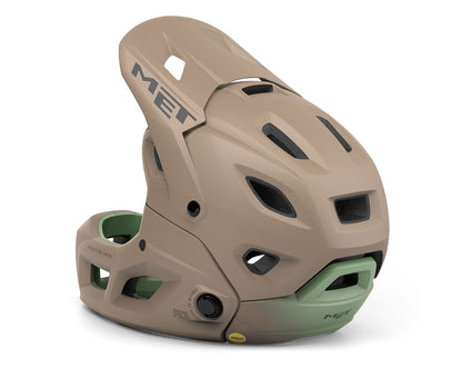 Casco MET Parachute full face desmontable 2 en 1 café