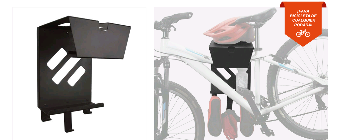 Rack de pared para bici y organizador de equipo  ciclista
