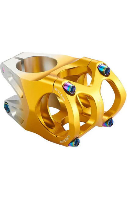 Potencia / poste de manubrio en aluminio 31.8x40mm plata / dorado