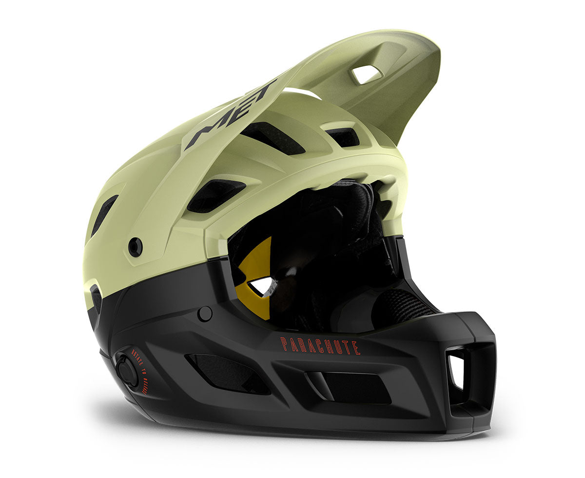 Casco MET Parachute full face desmontable 2 en 1 verde / negro