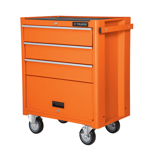 TRUPER Gabinete metálico móvil 4 cajones capacidad 90 kg