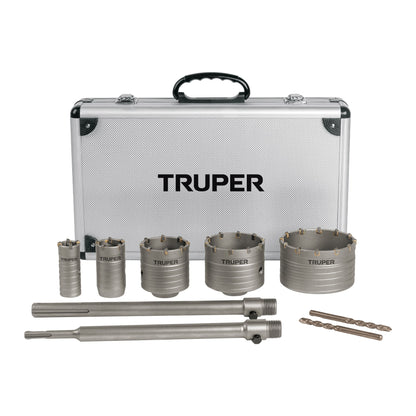 TRUPER Juego de 9 broca sierras para concreto SDS Plus y MAX,