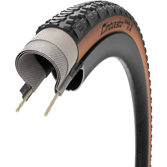 Llanta TR Pirelli cinturato gravel RC 700x45 café