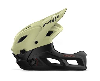 Casco MET Parachute full face desmontable 2 en 1 verde / negro