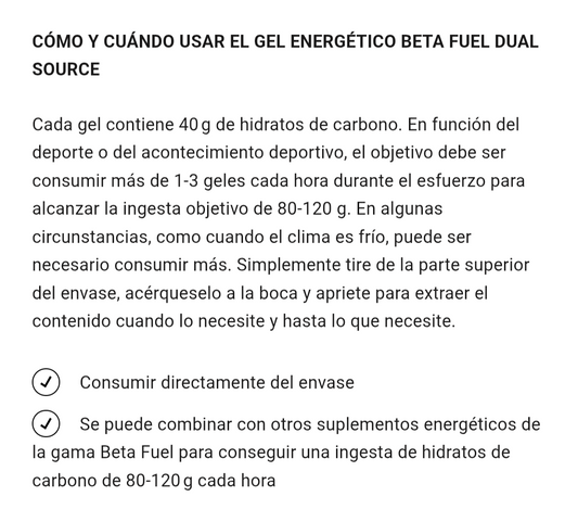 Gel SIS Beta Fuel sabor naranja  60ml
