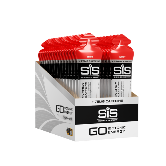 Gel SIS Go Energy + cafeína  sabor baya caja con 30pz de 60ml