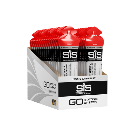 Gel SIS Go Energy + cafeína  sabor baya caja con 30pz de 60ml