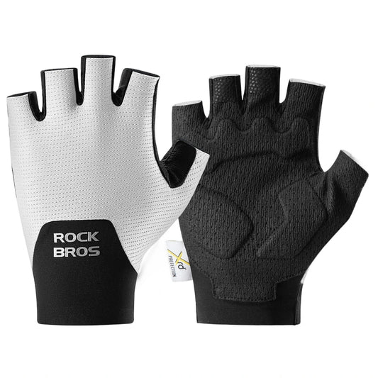 Guantes dedo corto rockbros gel blanco