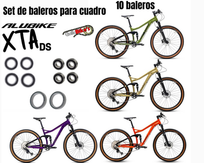 Set de baleros para cuadro Alubike XTA DS (doble suspensión) 10 piezas