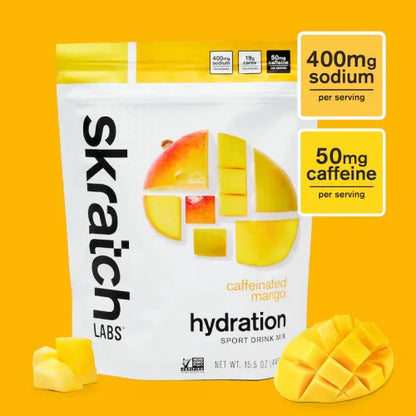 Skratch labs hidratación diluible en agua 440gr sabor mango con cafeina