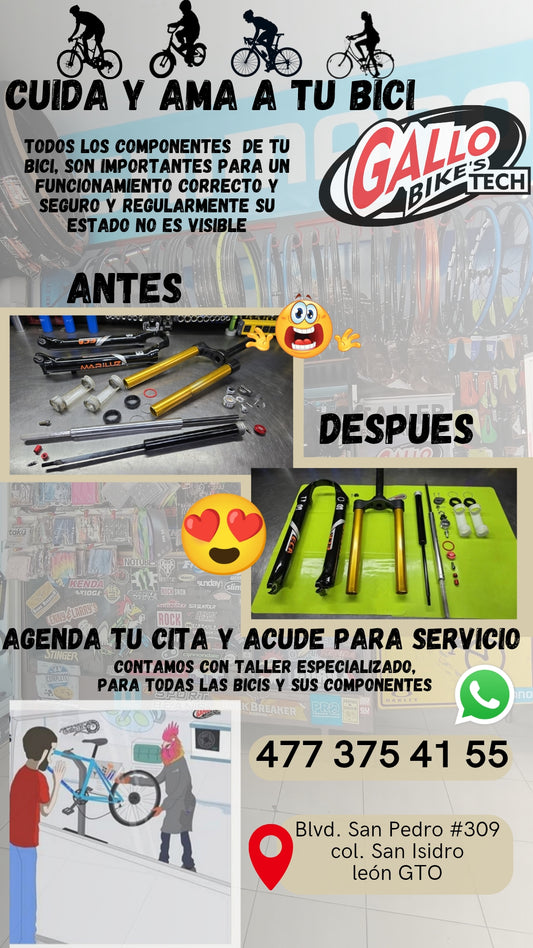 ¿CÓMO CUIDO MI BICI?   DALE MANTENIMIENTO, SERVICIO Y CUIDADO CONAS MANOS EXPERTAS, QUE TODAS LAS BICIS LAS DEJAN 💯 Gallo Bikes's tech