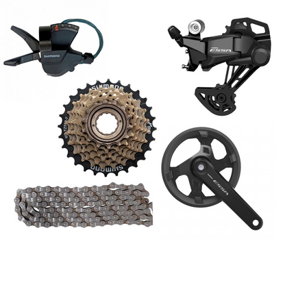 Transmisión 1x7 shimano Essa grupo armado  de cambios 40t x 14/28