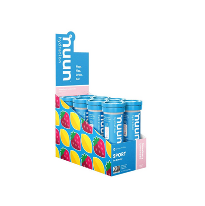 Nuun electrolitos diluible en agua, sabor limonada de fresa caja 8 tubos de 10pz c/u