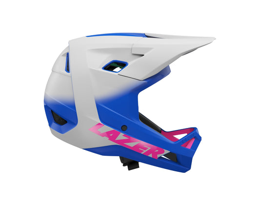 Casco Lazer Cage KC full face blanco / azul / rosa