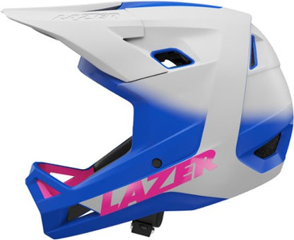 Casco Lazer Cage KC full face blanco / azul / rosa