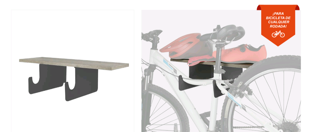 Rack de pared para bici y organizador de equipo  ciclista