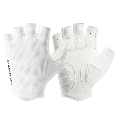 Guantes dedo corto rockbros gel blanco
