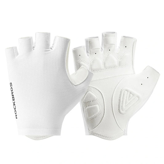 Guantes dedo corto rockbros gel blanco