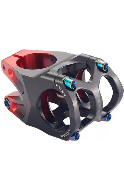 Potencia / poste de manubrio en aluminio 31.8x40mm rojo / negro