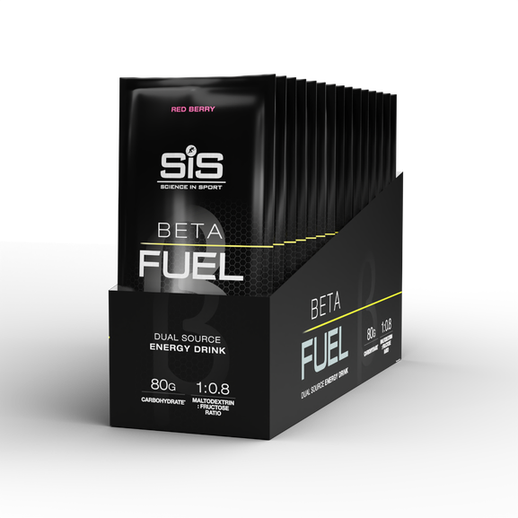 Polvo diluible en agua SIS Beta Fuel 80 sabor baya roja  caja de 15pz de 82gr