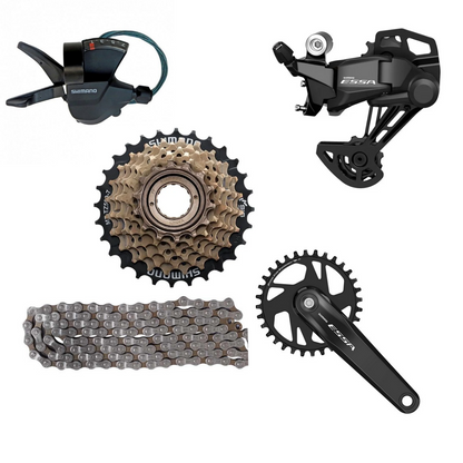 Transmisión 1x6 shimano Essa grupo armado  de cambios 32t x 14/28