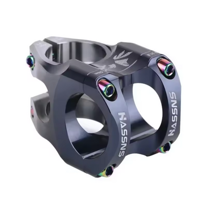 Potencia / poste de manubrio en aluminio 31.8x35mm plata / negro