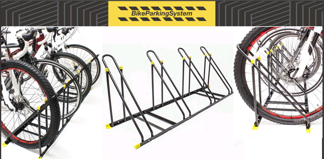 Rack de piso / parador forma en "H" 4 bicis
