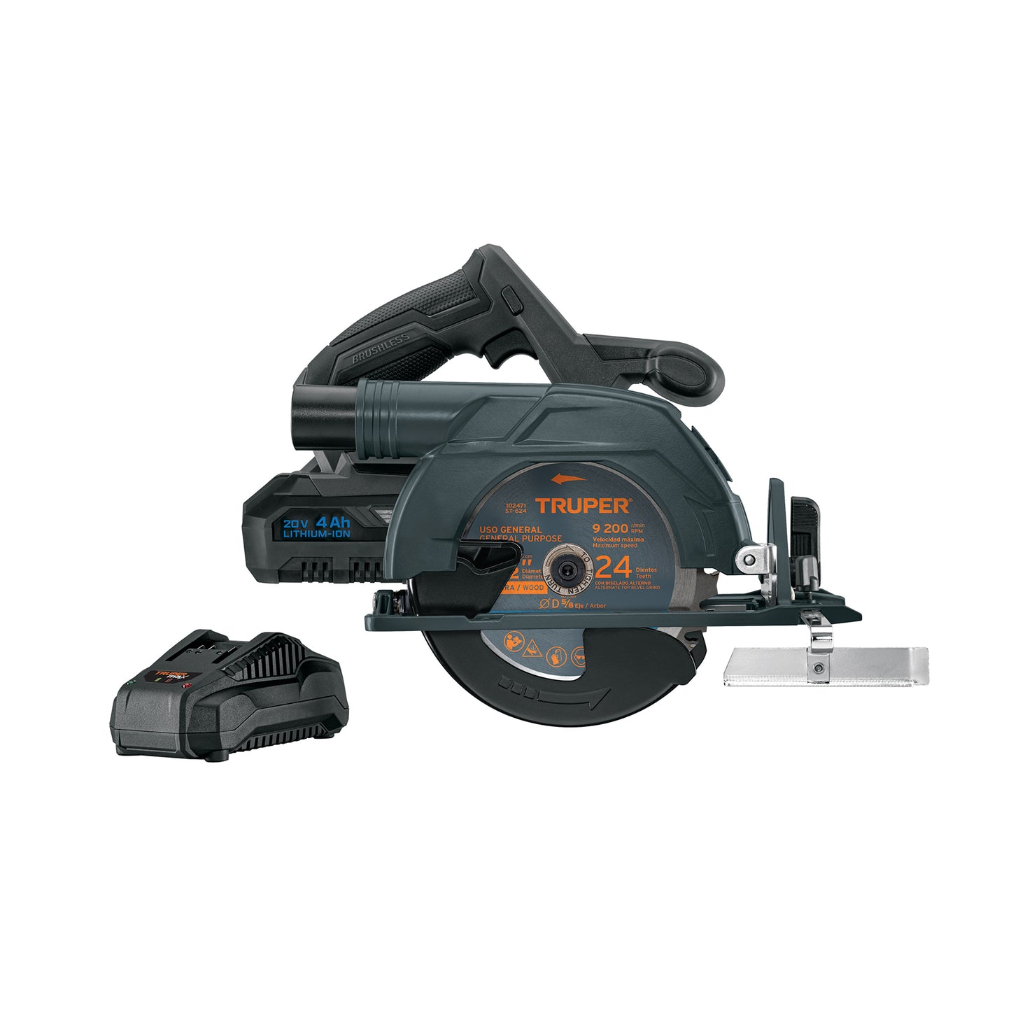 TRUPER Sierra circular 6-1/2 pulgadas 20V con 1 batería 4Ah MAX