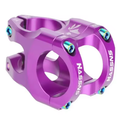 Potencia / poste de manubrio en aluminio 31.8x35mm morado