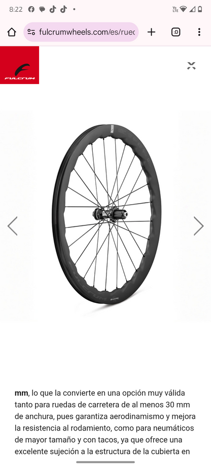 Par de rines fulcrum  de carbono R-700 fulcrum Sharq HG 11