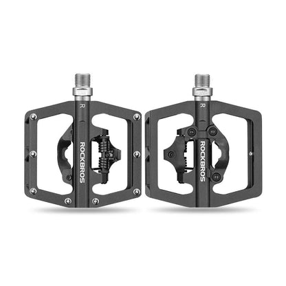 Pedales doble propósito Rockbros gris, plataforma amplia