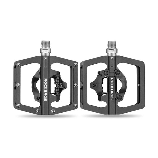 Pedales doble propósito Rockbros gris, plataforma amplia