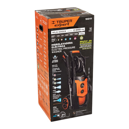 TRUPER Hidrolavadora eléctrica 2000 PSI, motor de inducción, EXPERT