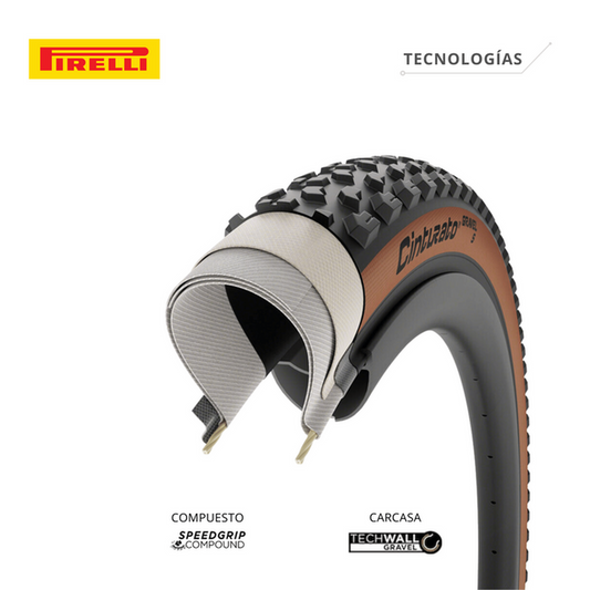 Llanta TR Pirelli cinturato gravel s Classic 700x45
