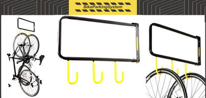 Rack de pared tipo bandera para 3 bicis