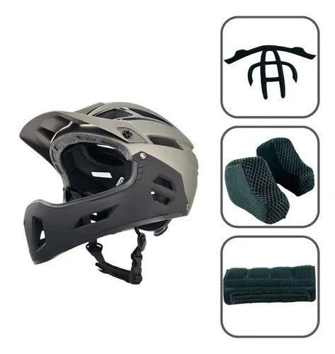 Casco full face VG marvo desmontable para todas las edades negro / plata