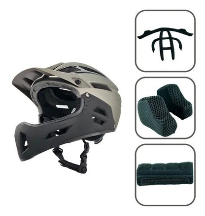 Casco full face VG marvo desmontable para todas las edades negro / plata