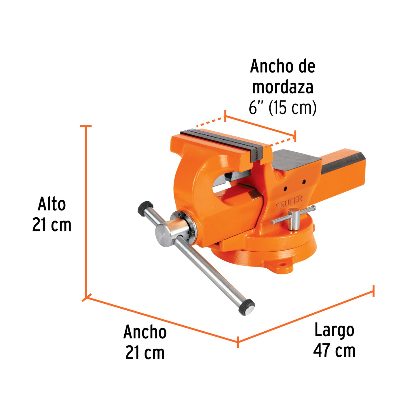TRUPER Tornillo de banco 6pulgadas industrial de hierro dúctil EXPERT