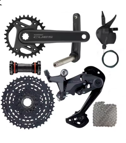 Transmisión 1x9 shimano CUES grupo de cambios 32 x 11/40T armada