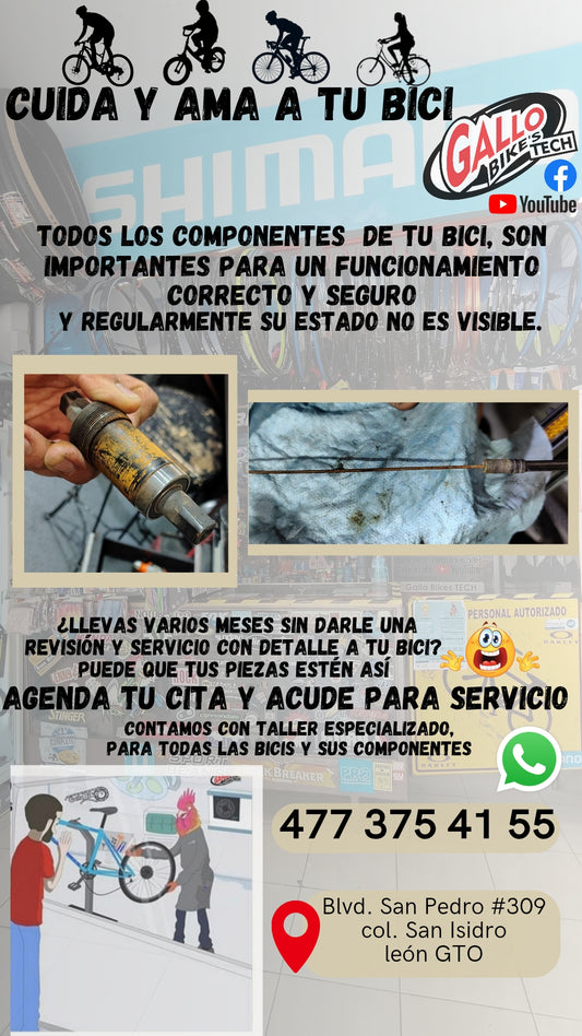 ¿CÓMO CUIDO MI BICI?   DALE MANTENIMIENTO, SERVICIO Y CUIDADO CONAS MANOS EXPERTAS, QUE TODAS LAS BICIS LAS DEJAN 💯 Gallo Bikes's tech