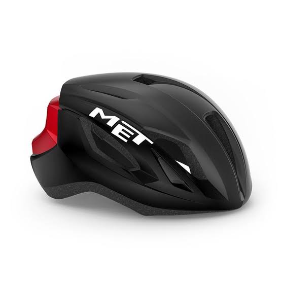 Casco MET strale negro / rojo