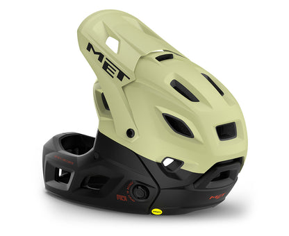 Casco MET Parachute full face desmontable 2 en 1 verde / negro