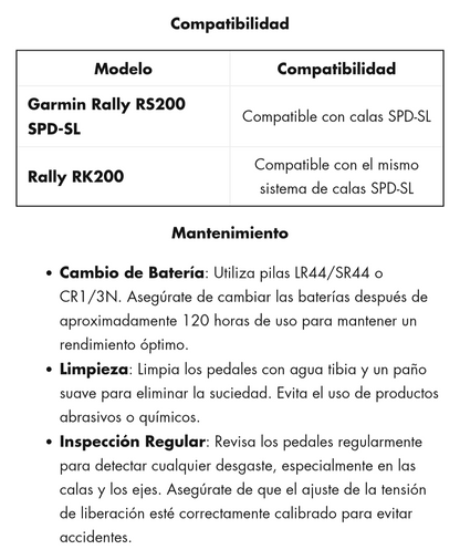 Pedales de grapa garmin con potenciómetro Rally XC200 Shimano