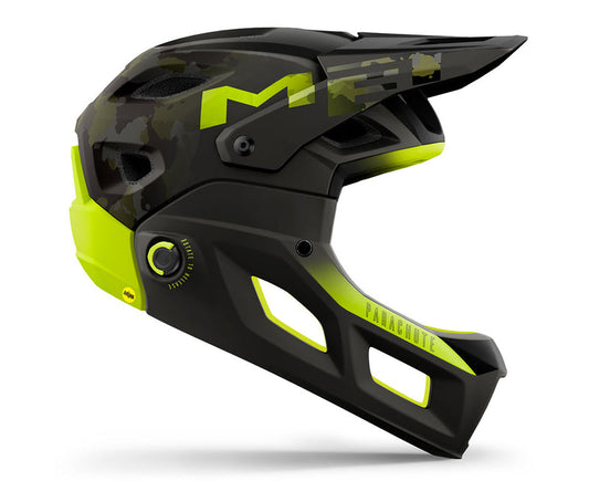 Casco MET Parachute full face desmontable 2 en 1 verde camuflaje